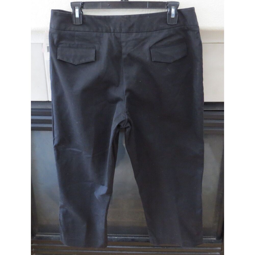 Liz Claiborne Women's Audra Trouser Straight Leg Button Ankles Black 14P NWT - Picture 10 of 14